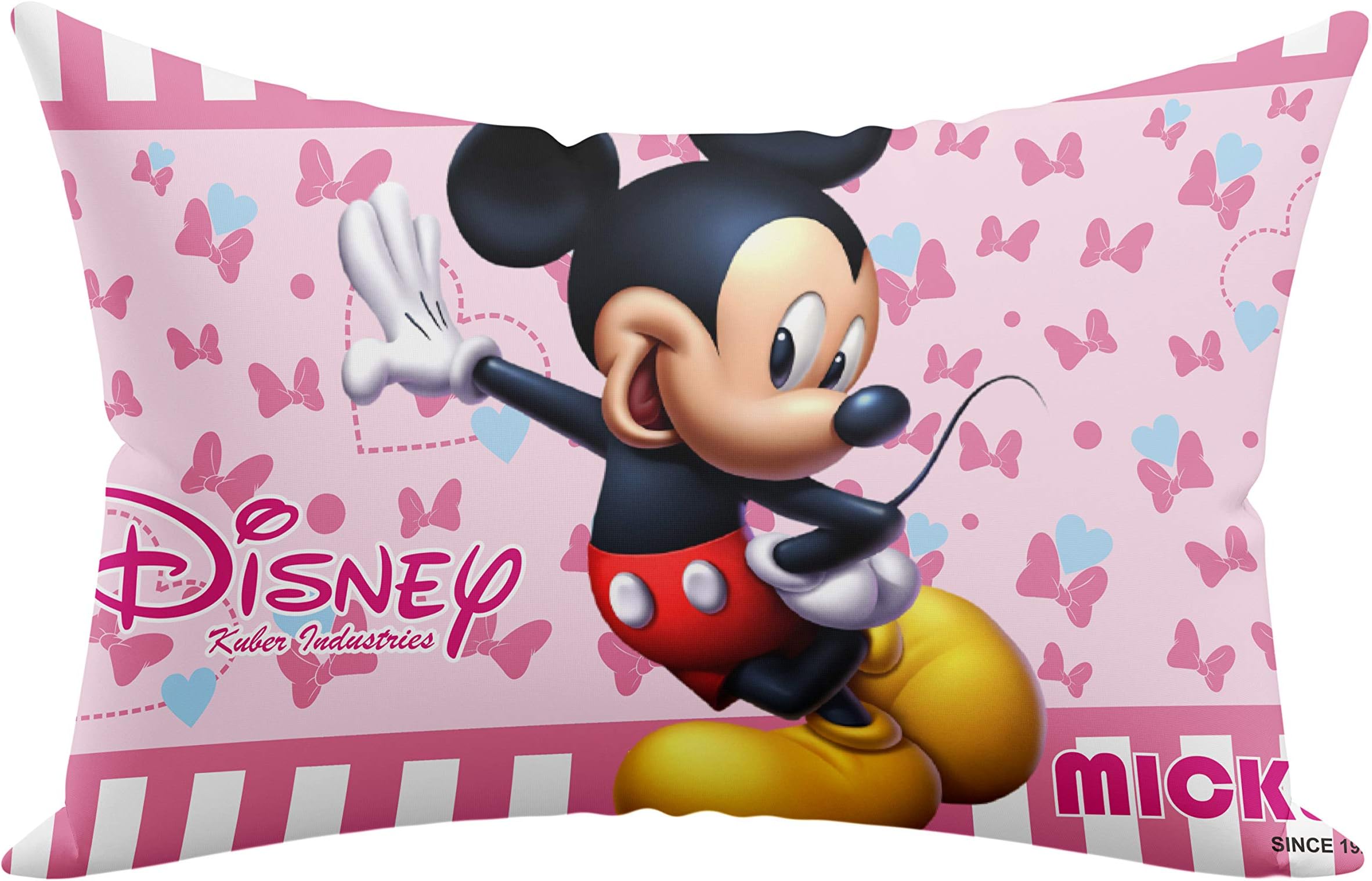 Kuber Industries Disney Printed Comfort Microfiber Filled Pillow for Bed Room, 16"x24" (Pink)-KUBMART15935
