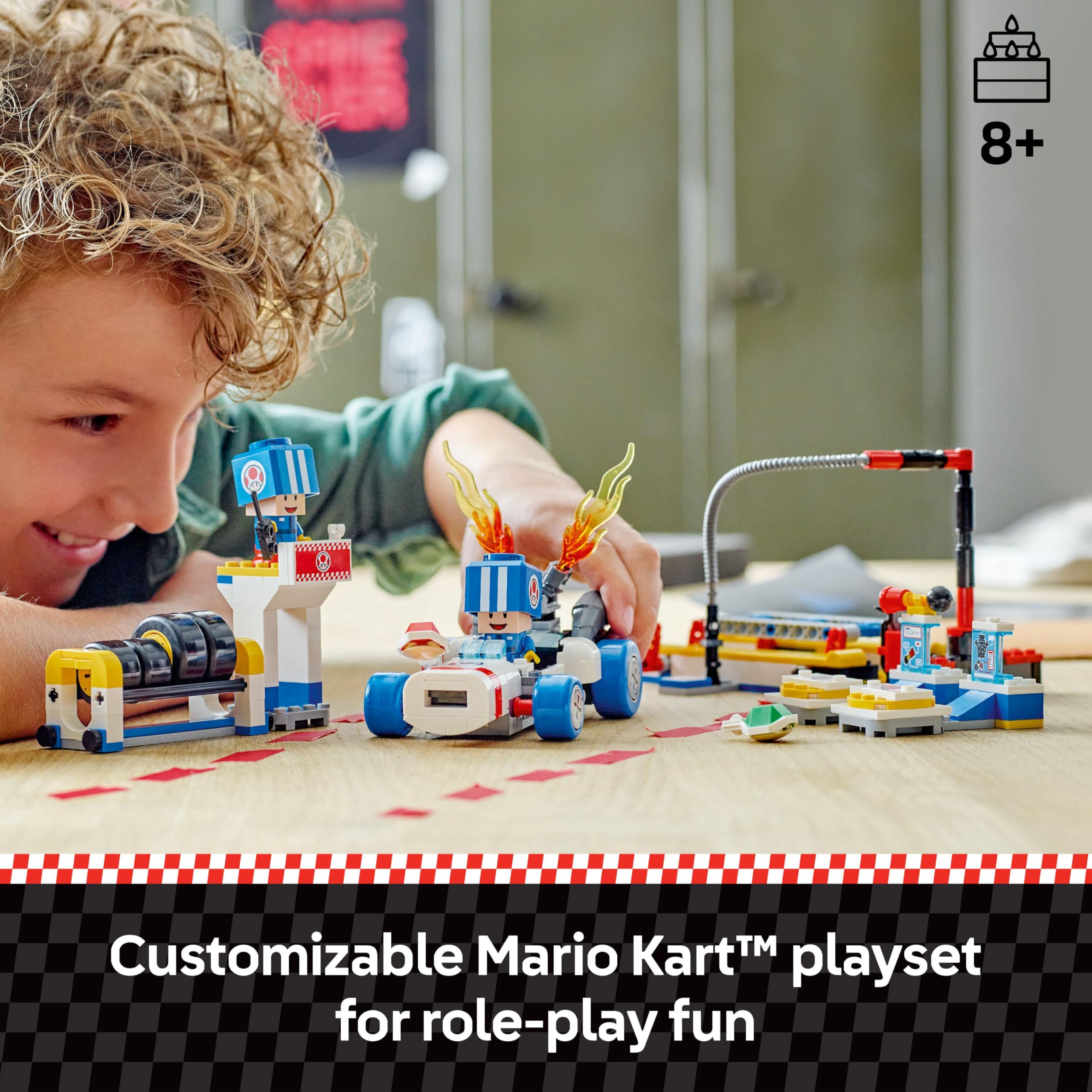 LEGO Super Mario: Mario Kart Toad's Garage - Nintendo Toy Building Set for Kids, Boys & Girls, Ages 8+ - Collectible Mario Kart Toy for Fans with 2 Blue Toad Figures - Gift Idea for Birthdays - 72035 - Image 2