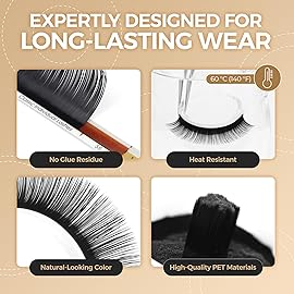 LASHVIEW 0.20 Thickness Silk Fake Eyelash D Curl 12mm Extensions Thick Lashes Natural Individual Semi-Permanent Eyelashes Application for Professional Salon Use