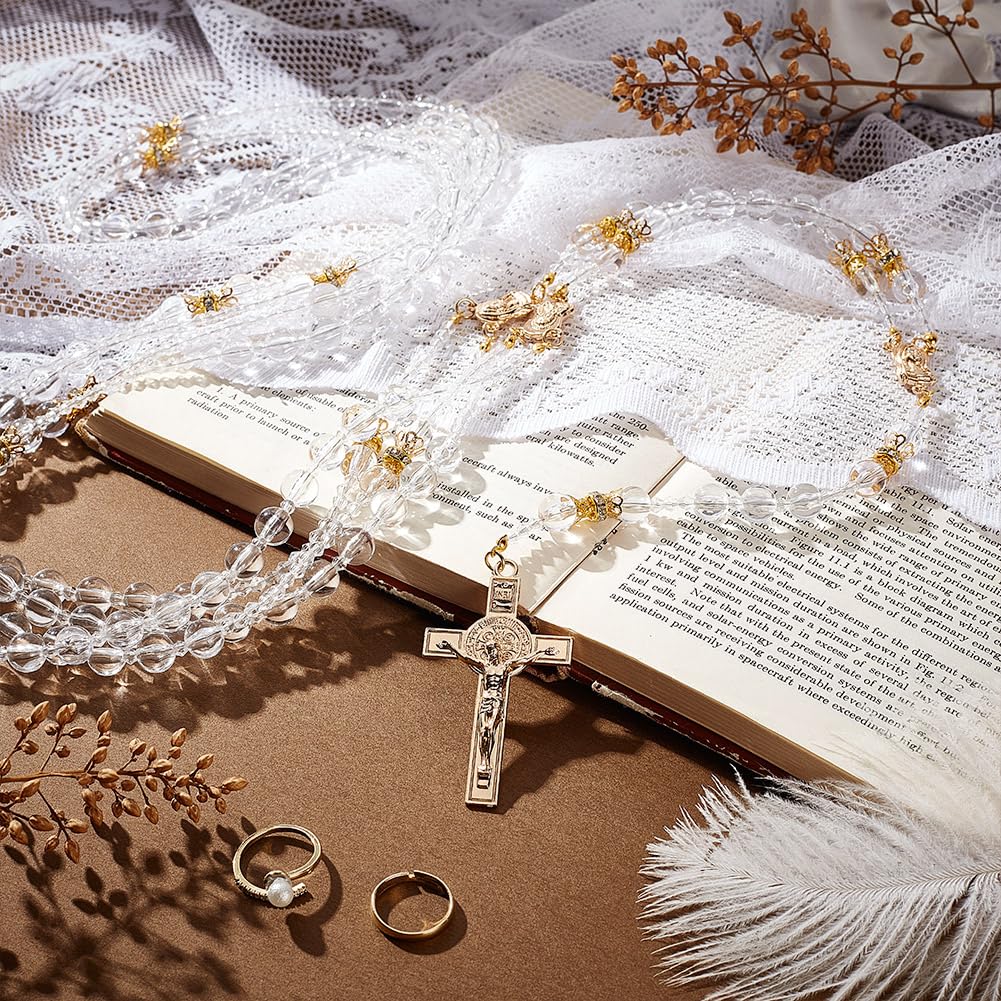 AHANDMAKER Lazo de boda con cristales Lazo para Boda, accesorios de boda, juego de cuerda de lazo con colgante de cruz, cordón tradicional para boda, ceremonia, regalo de novia