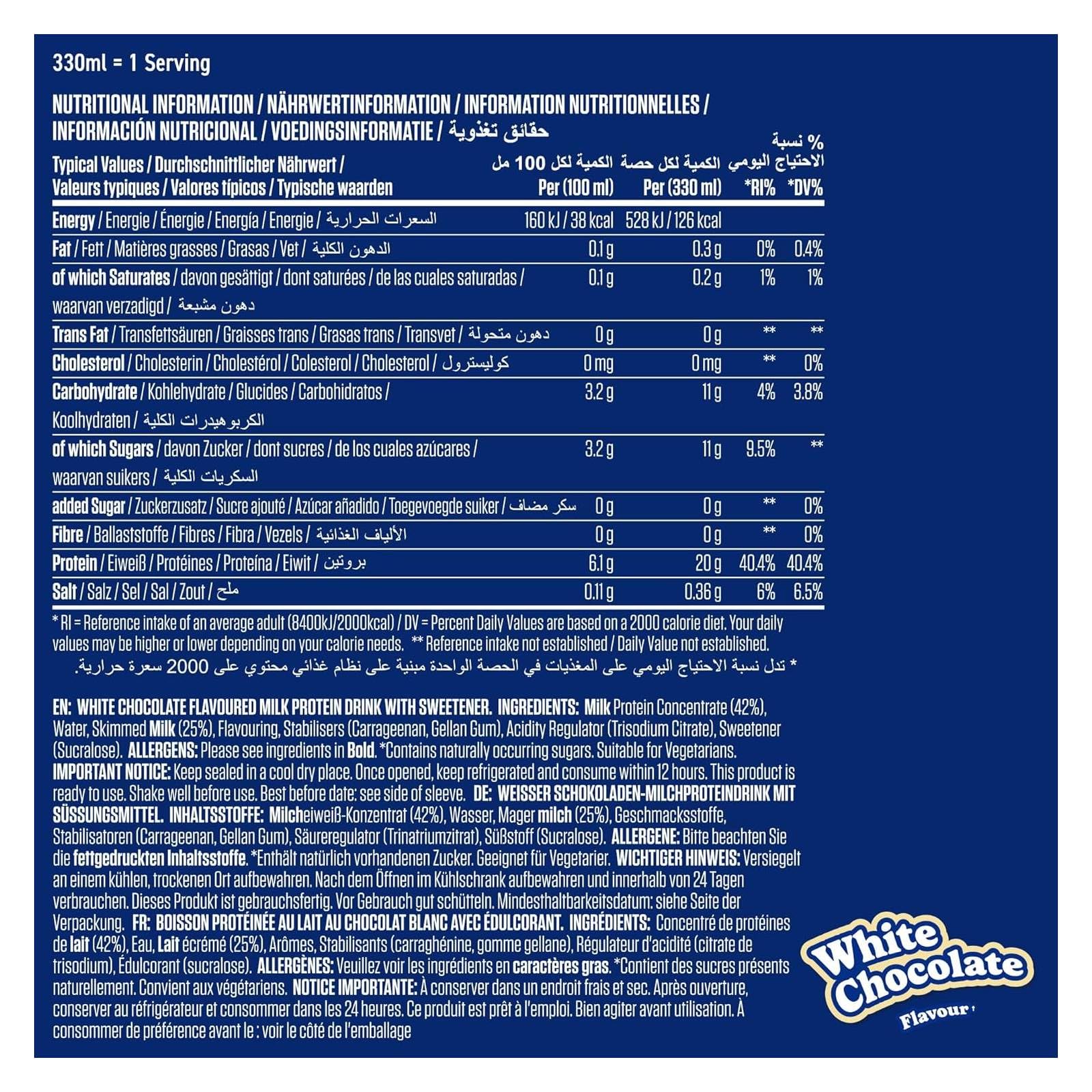 Applied Nutrition White chocolate protein crunch 330ml