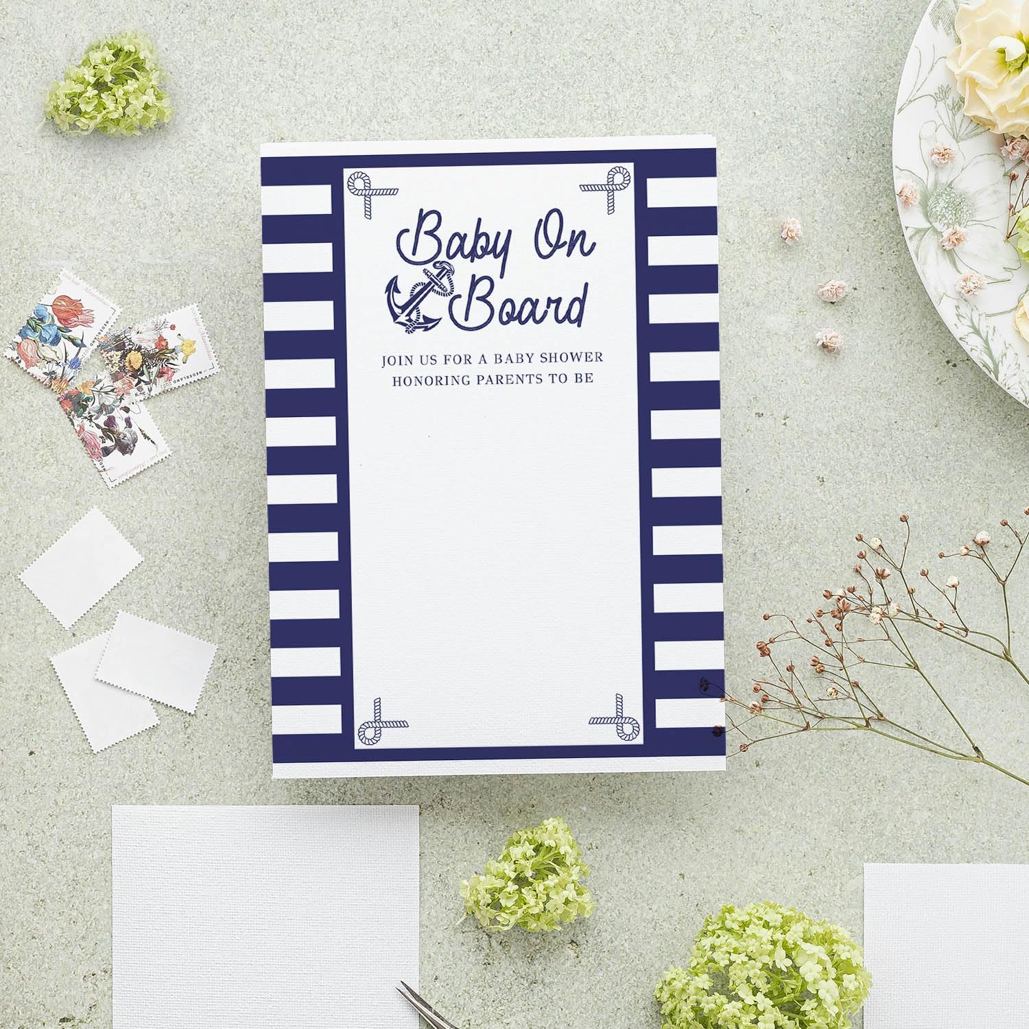 Boy, Girl Floral Shower Invitations Supplies Fill-In Green Invites Cards 4x6" - Bild 36 von 55