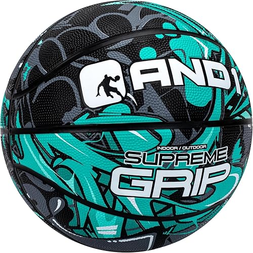 Miniatura 8 de AND1 Supreme Grip - Baloncesto de goma oficial de tamaño 7 (29.5 pulgadas), construcción de canal profundo, hecho para juegos de interiores y