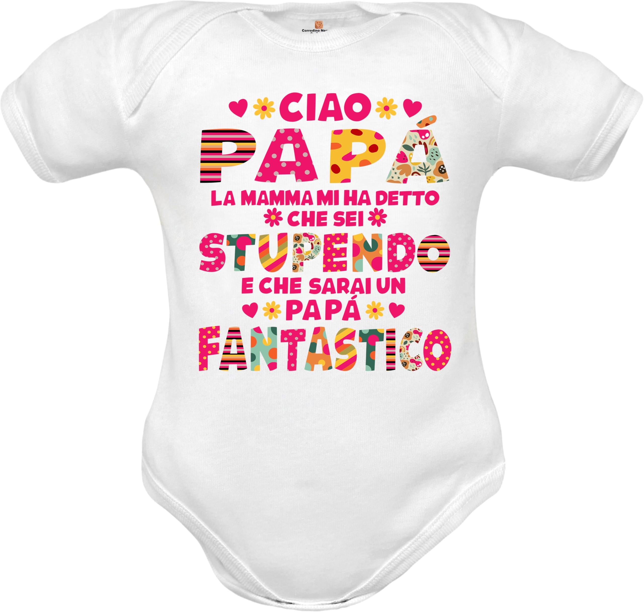Corredino Neonato maschio e femmina idea regalo primo compleanno Papà e Mamma - Body neonato Cotone Maniche Corte, bavetta e cappello con frase dedica in Azzurro e Rosa