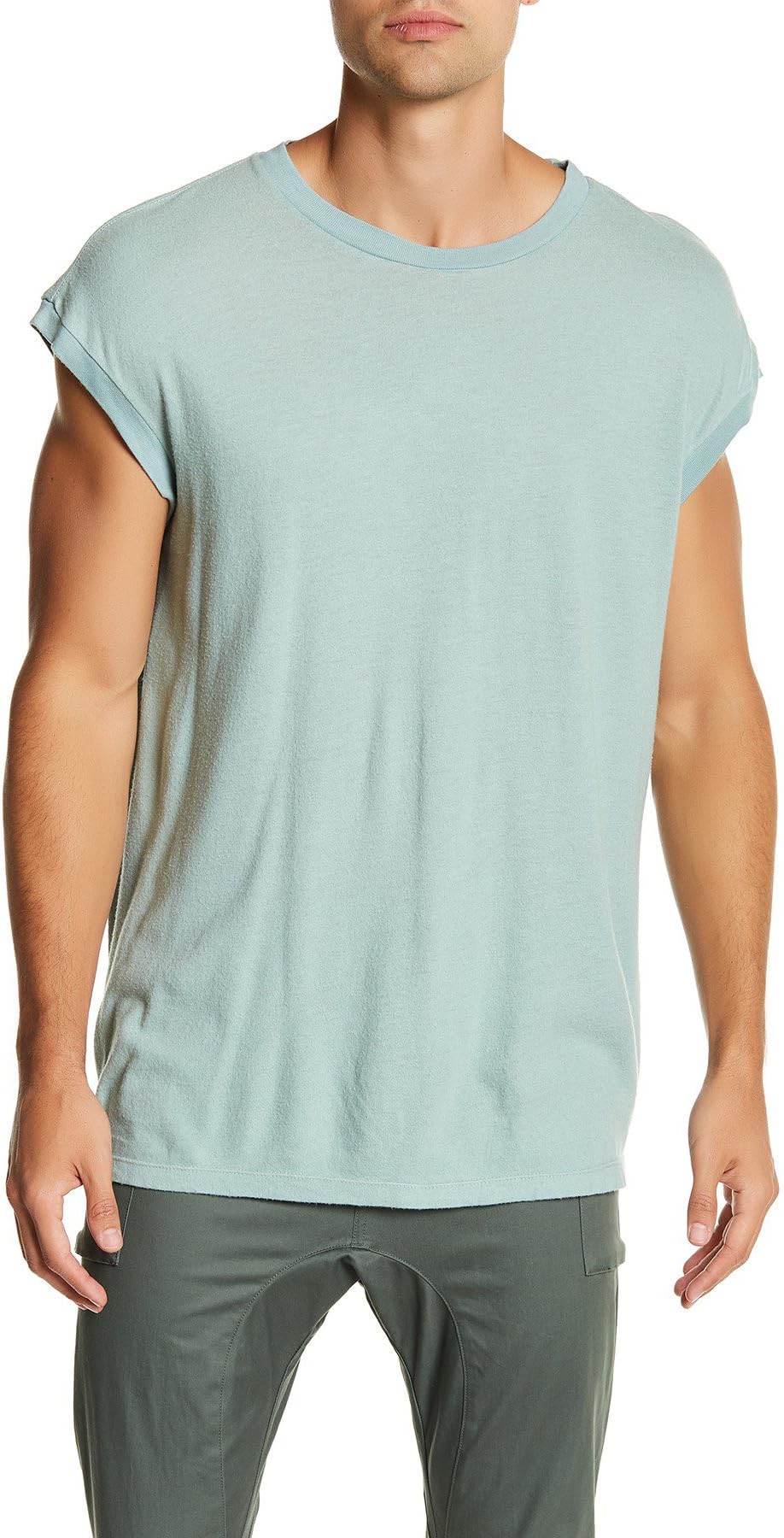 Drifter Darius Cap Sleeve Crew Neck Tee Shirt For Men In Iceberg, Large