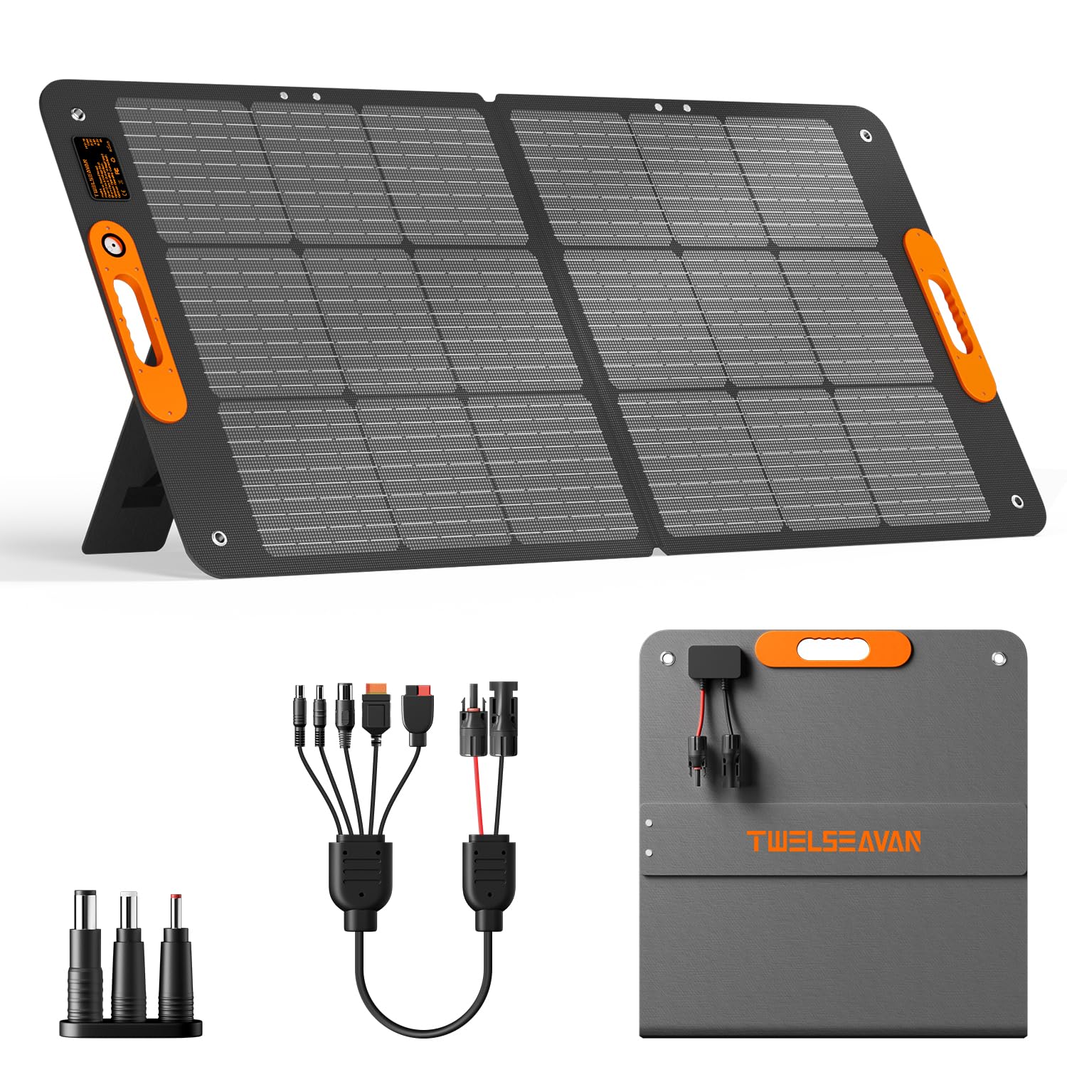 110W Portable Solar Panel for Jackery/EF/Bluetti/Anker/Goal Zero Power  Station, IP68 Waterproof, 24% Efficiency, MC4 Output, ETFE Foldable Solar