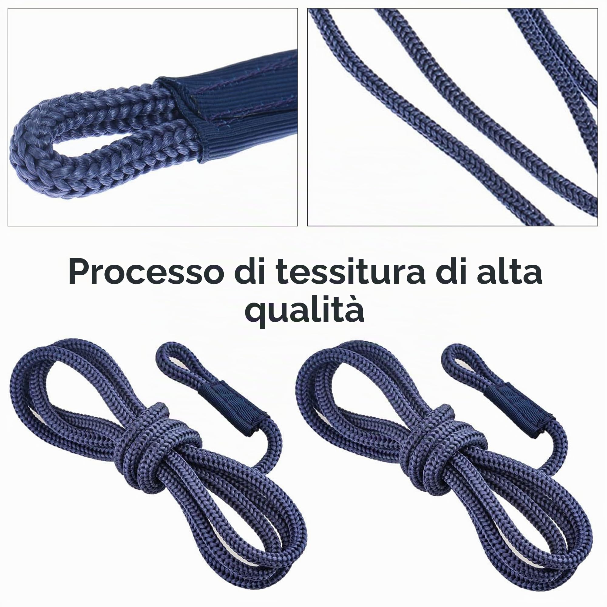 Parafanghi da 4 Pezzi, Linee Parabordi per Barche, Protezioni per Banchine Marine, Linee di Paraurti in Corda, Diametro 1.5m Lunghezza 6mm, per Barche Accessori, Pontone, Barche a Vela, Blu