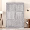 Full Size Murphy Bed Cabinet,Folded Wood & Metals Murphy Wall Bed Cabinet Units, No Spring Box Needed,Grey