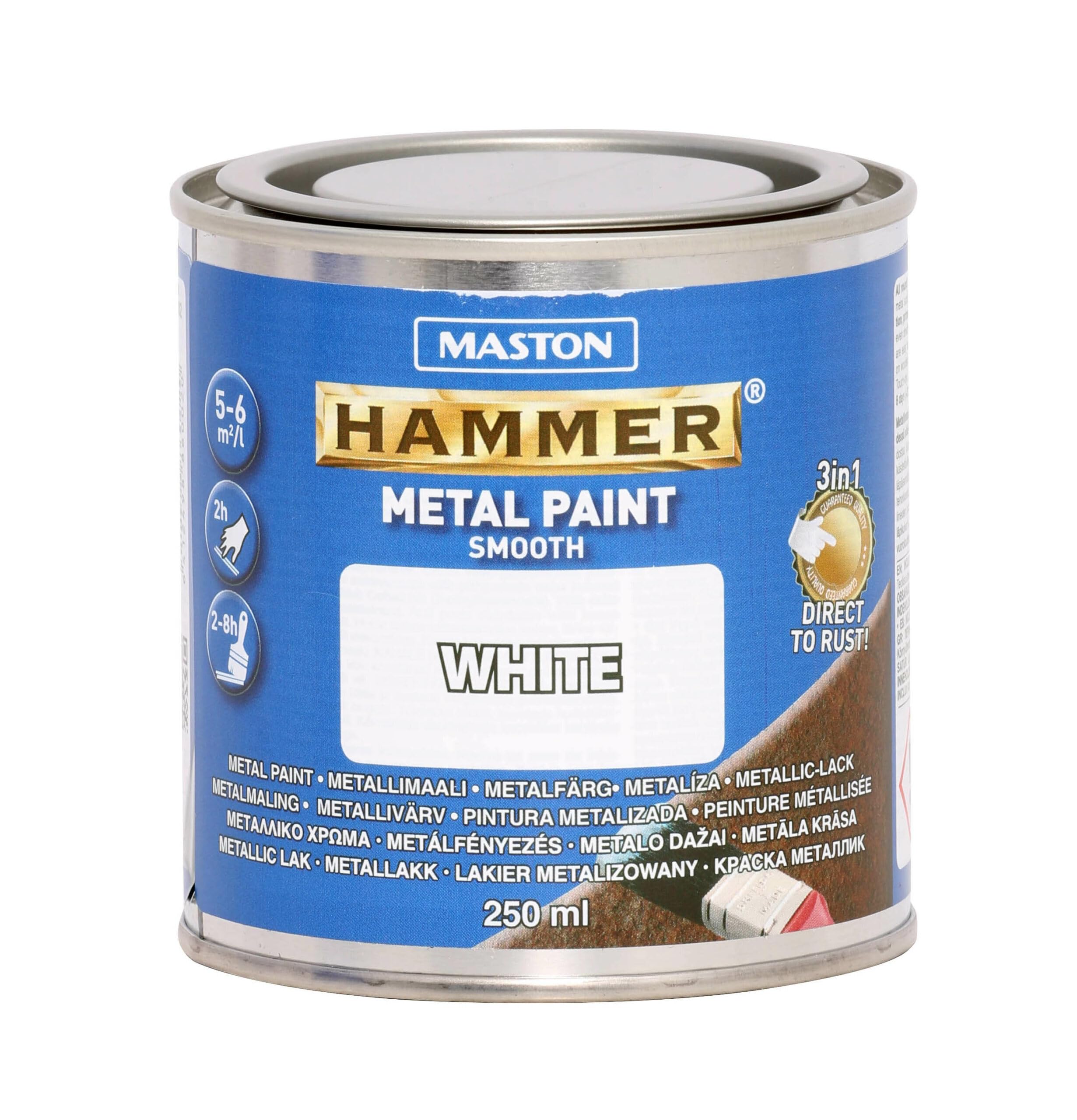 Maston Paint Hammer Smooth White 250ml