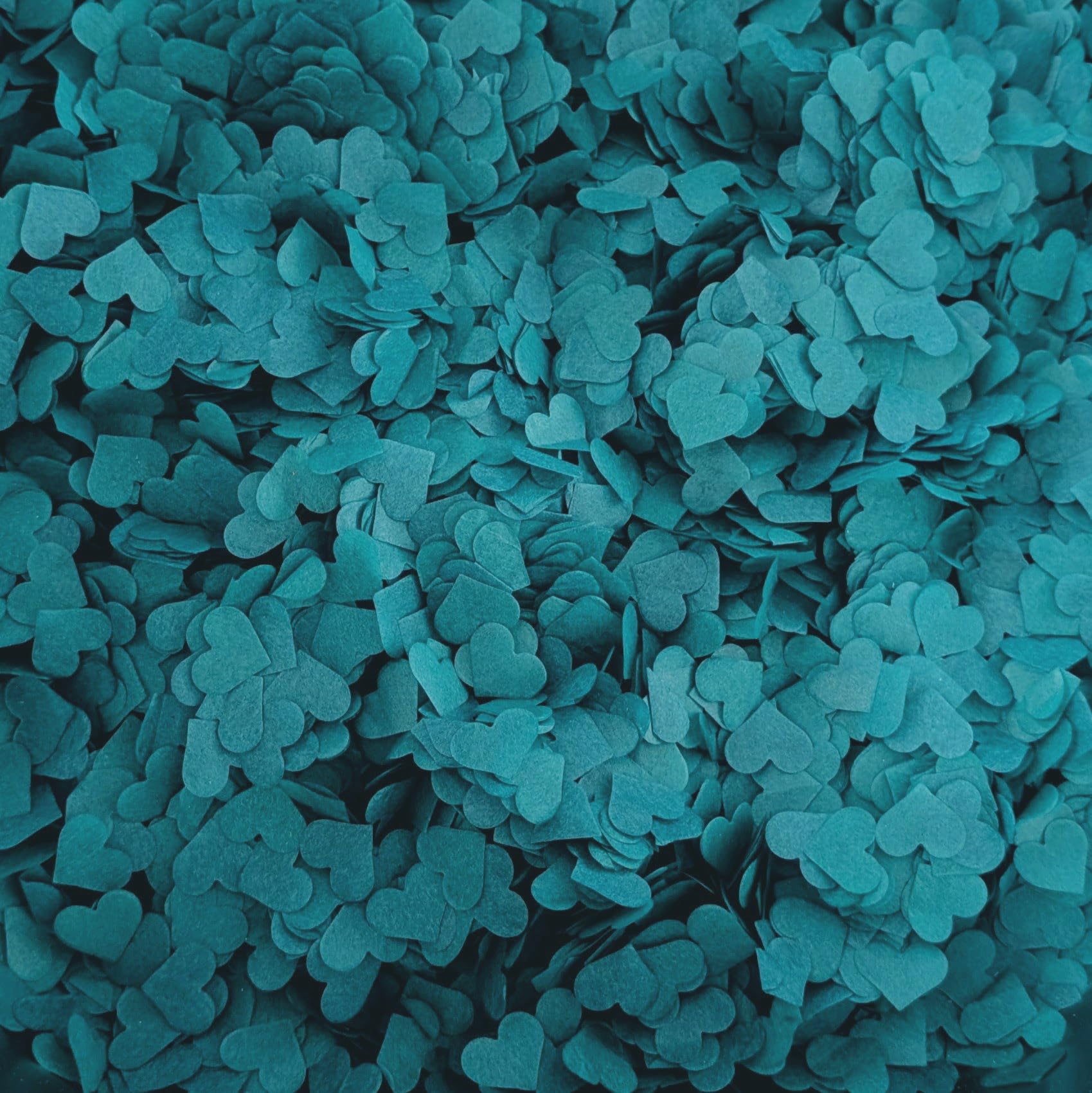 Biodegradable Heart Wedding Confetti | Eco-Friendly Tissue Paper Hearts | Many Colours (Teal, Small (50g) 15 Handfuls) โ image 1