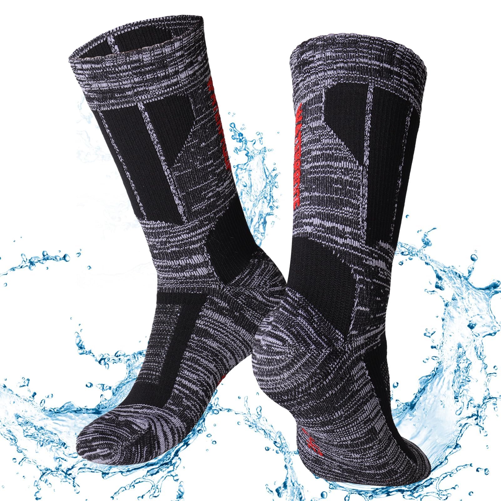 NALACAL Waterproof Socks Unisex, Outdoor Hiking Wading Fishing Socks for Men Women, Waterproof Breathable Socks, Weatherproof, for Camping, Hiking, Skiing and Other Outdoor Activities(L)(41-43)