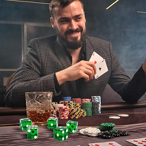 Miniatura 6 de GSE Games & Sports Expert Juego de dados de casino estilo Vegas Pro de 19mm de grado AAA con bordes afilados y números serializados coincidentes,