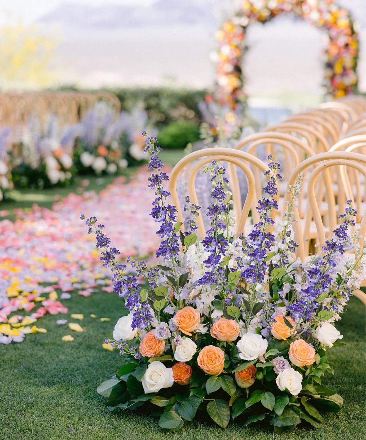 Delphinium Artificial Flowers 37in Purple Larkspur Silk Fake Flowers 6PCS Tall Flowers Faux Flowers Bulk for Tall Vase for Wedding & Home Decor (Purple) - Image 7