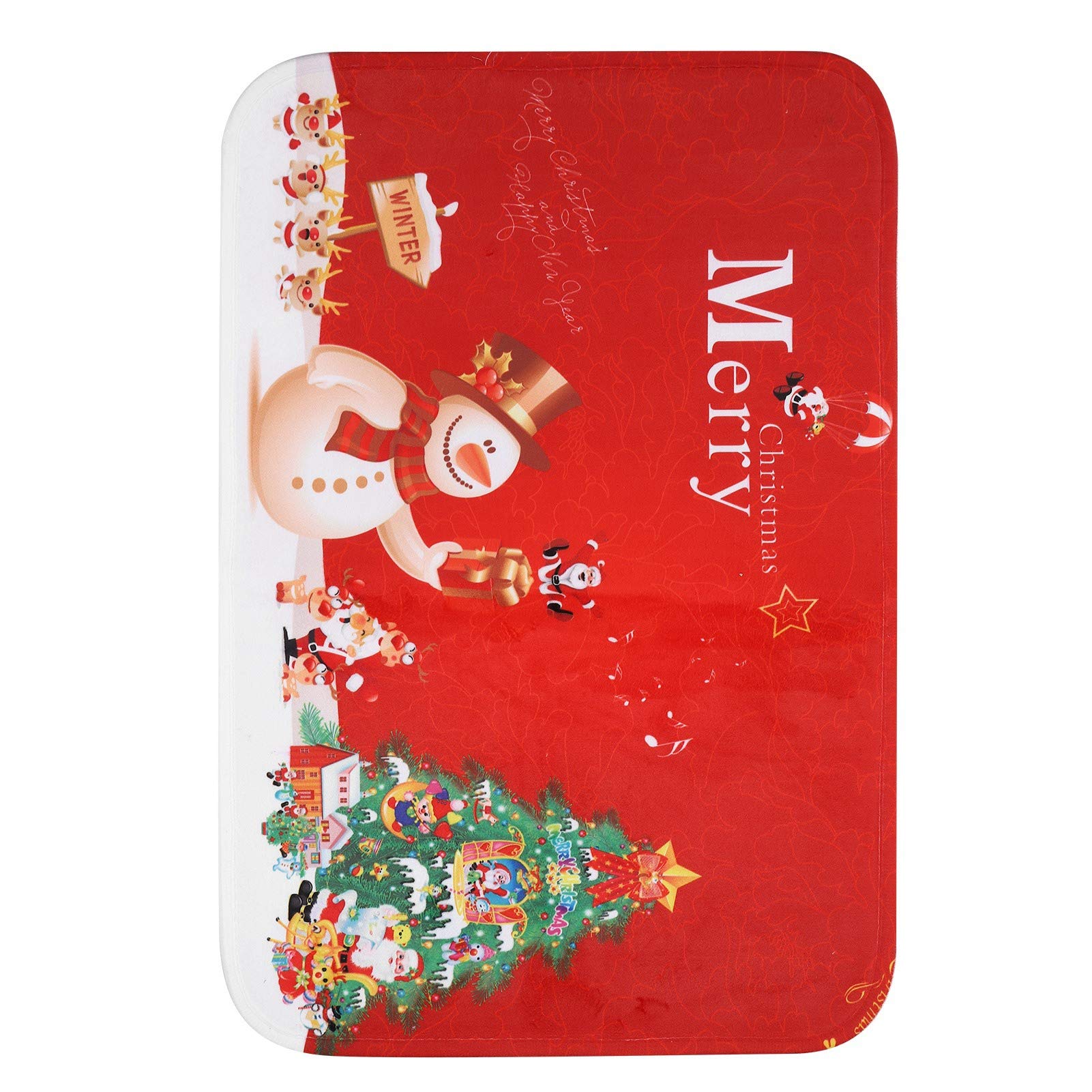 Paillasson de Noël en flanelle Cocoarm 40x60 cm tapis antidérapant et lavable