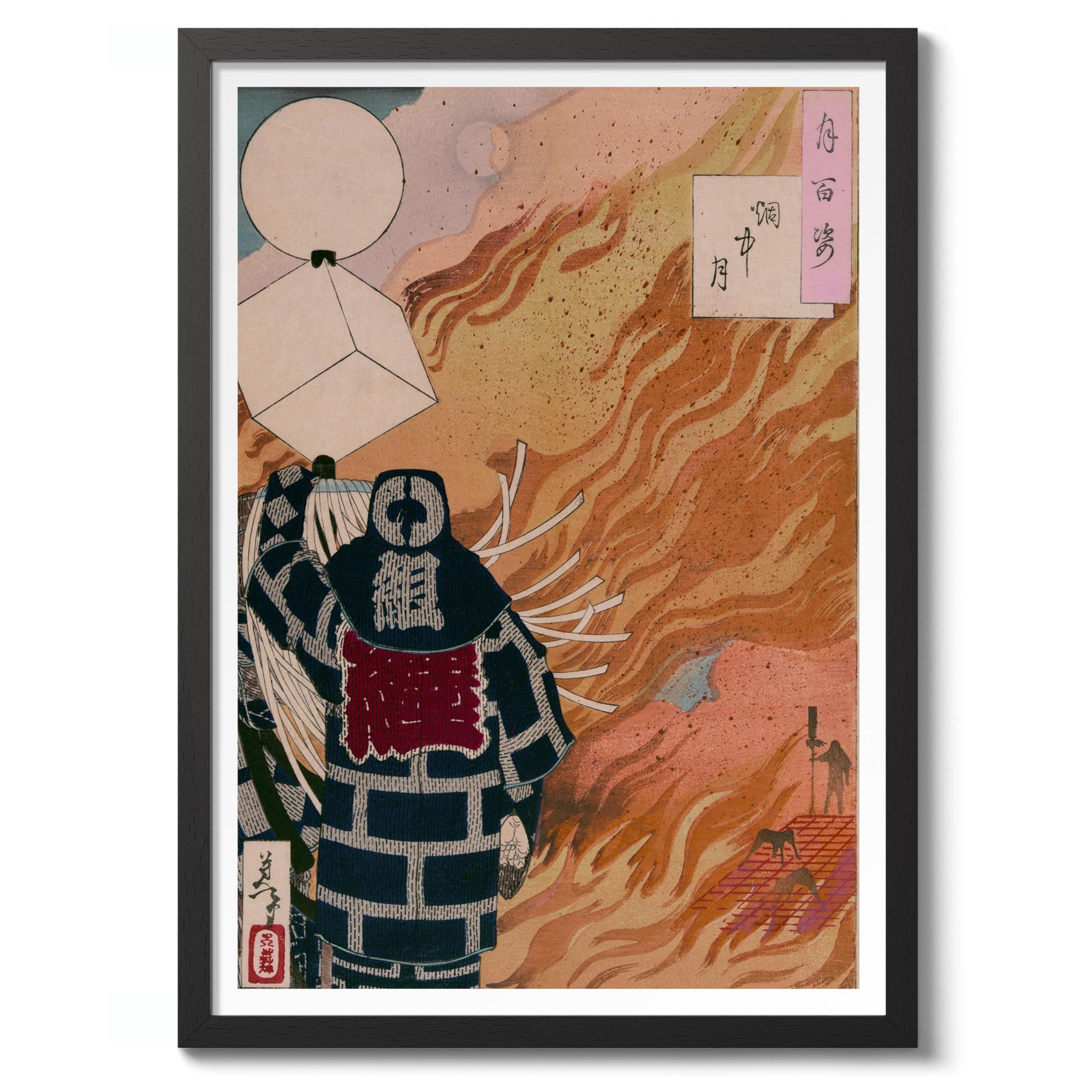 Animato Enchu No Tsuk Tsukioka Yoshitoshi Poster, Japanese Woodblock Ukiyo-E Print, Vintage Art Picture Painting Wall Art Exhibition, A2 (Print Only) - 59.4x42cm