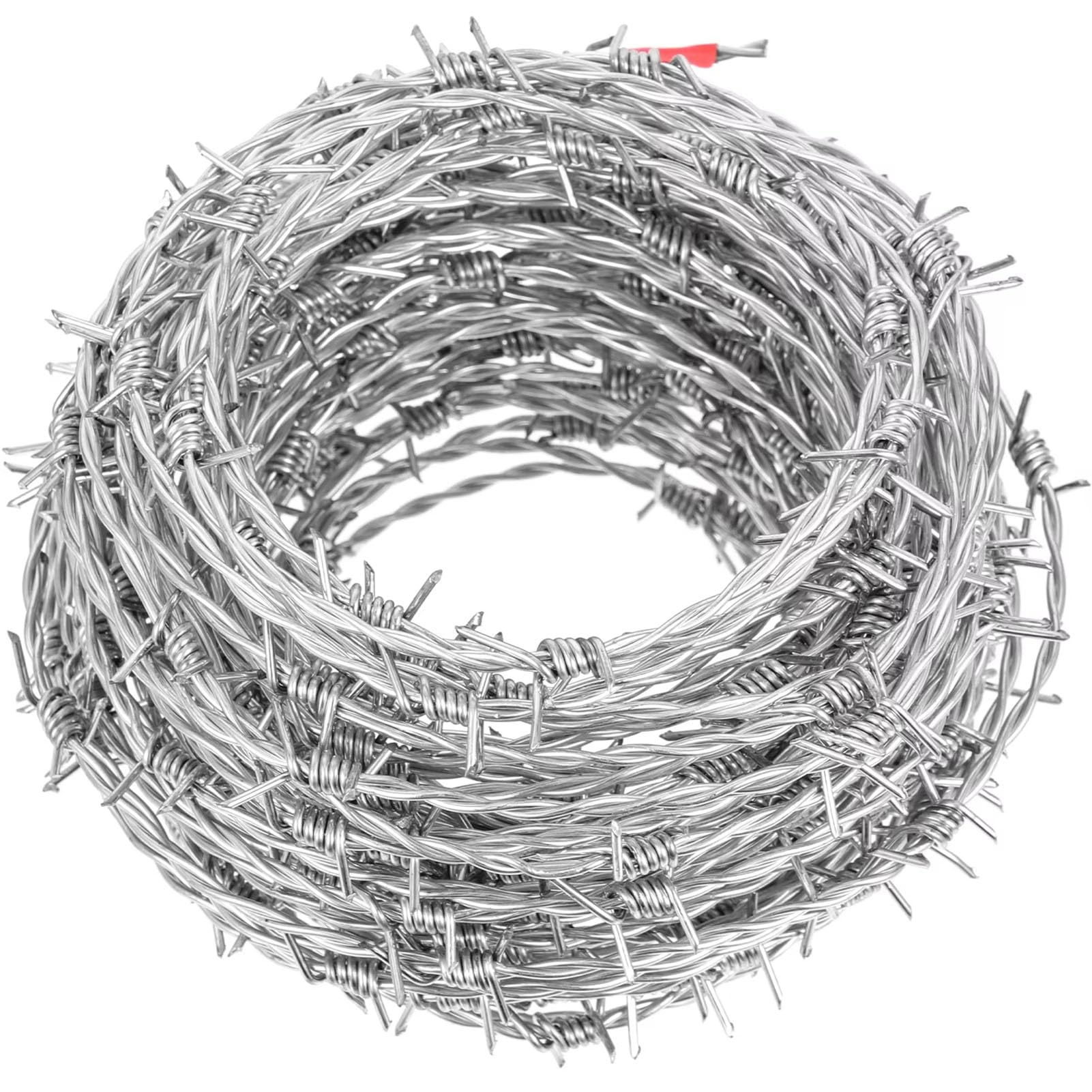 Alambre de púas galvanizado en Rollo: Resistente a la oxidación, Duradero y Resistente a la Intemperie. Seguridad para Jardines y Granjas. Fácil de Instalar, Ideal para protección.