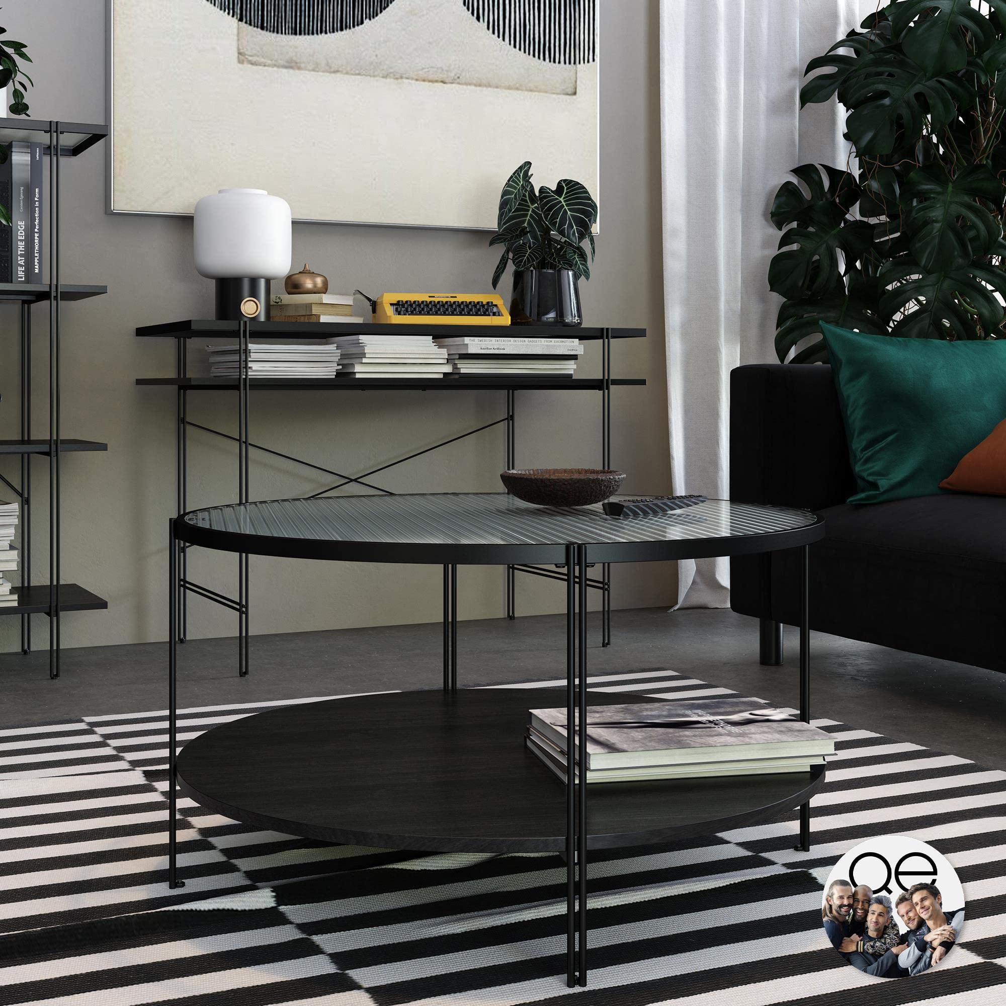 DHP Furniture Wainwright Coffee Table Black Oak Look