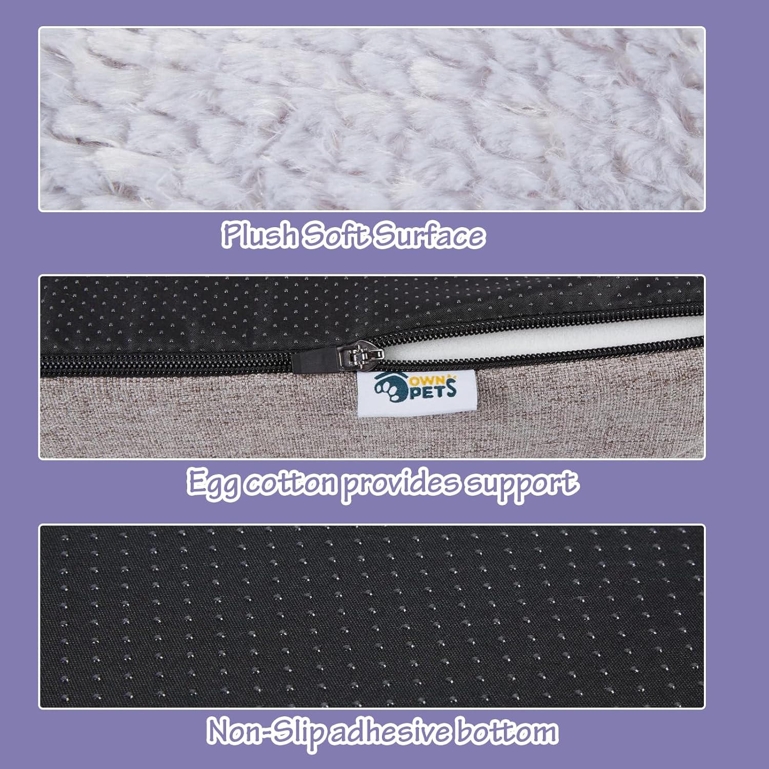 review Ownpets Orthopedic Dog Bed with Pillow for Medium Dog Bolster Dog Couch Sofa for Crate with Egg Crate Foam Washable Cover & Nonskid Bottom for Medium Dogs, 28”x23”x5” Grey