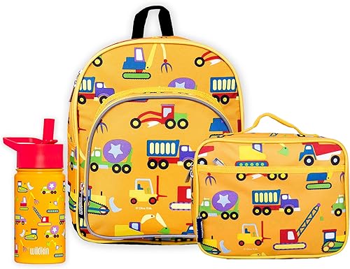 Wildkin Paquete de mochila y lonchera de 12 pulgadas con botella de agua de acero de 14 onzas (en construcción)
