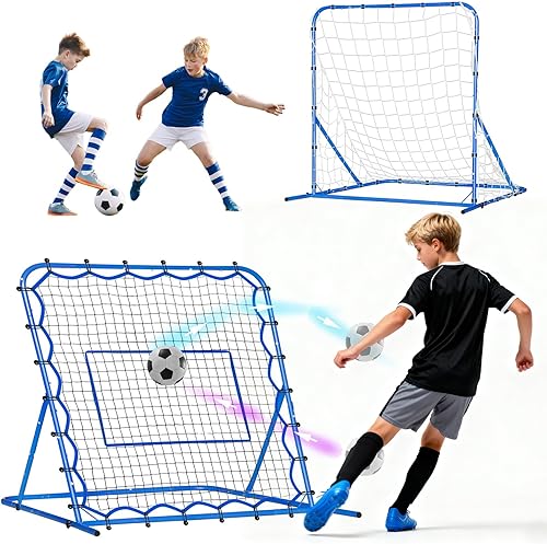 Miniatura 15 de Red de rebote de fútbol Winthai, portería de fútbol de ángulo de cambio rápido de doble cara/doble/tres modos de fácil configuración para control,