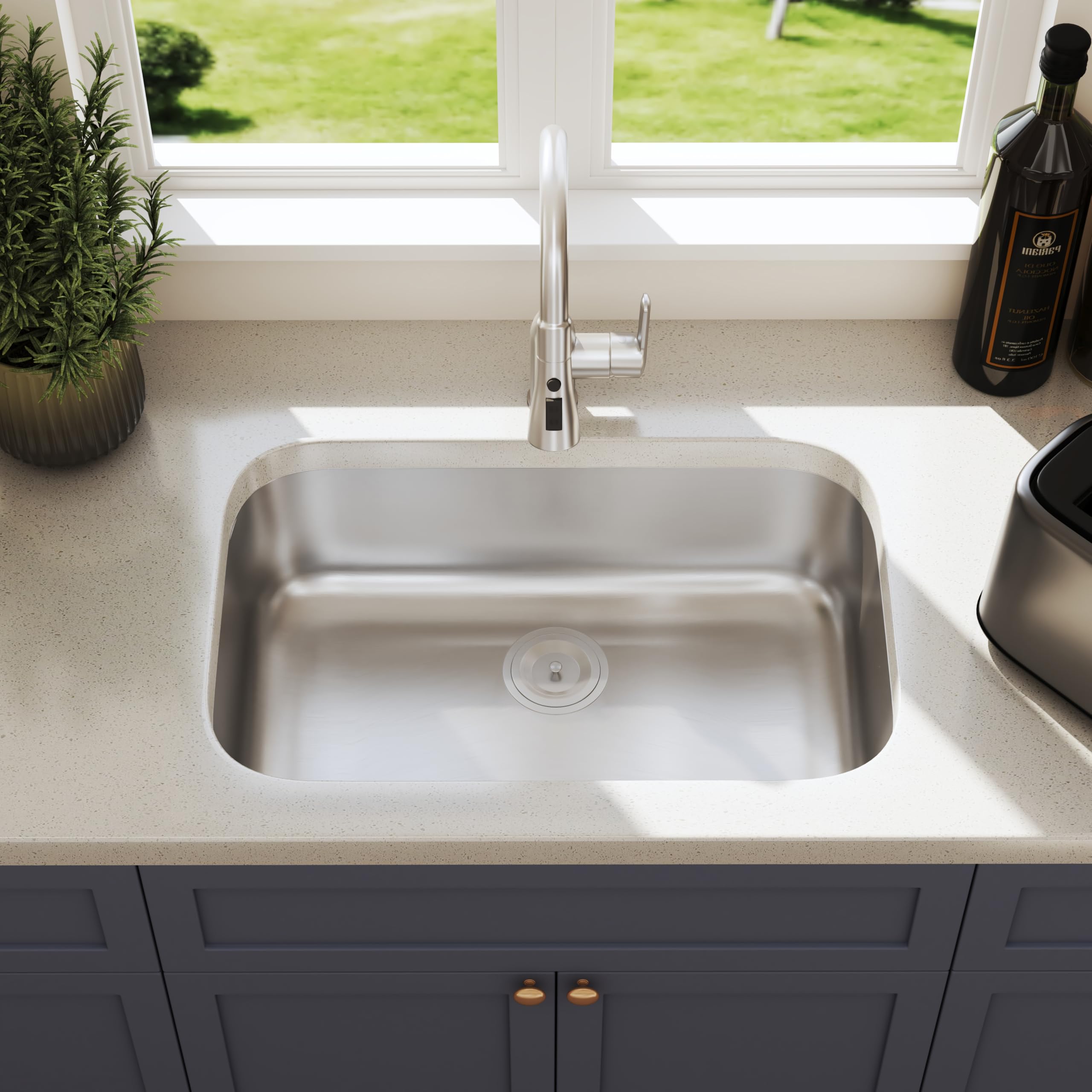 Blenzia 27 Inch Undermount Kitchen Sink 18 Gauge Stainless