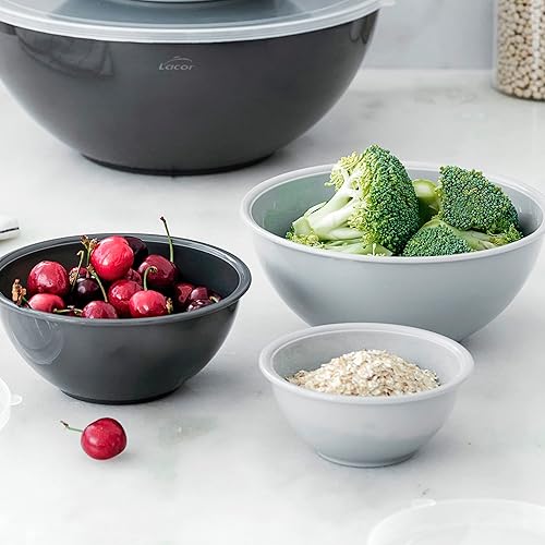 Miniatura 6 de Lacor - 60055 - Juego de 6 cuencos múltiples, ensaladeras, recipientes para alimentos, polipropileno, apilables