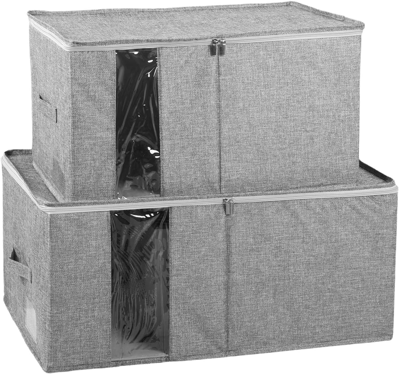 Clothes Organizers And Storage: Foldable Fabric With Window, Clothes Storage Organizer With Lid, Clothes Organizer For Closet | For Bedroom Shoes Blanket Quilt