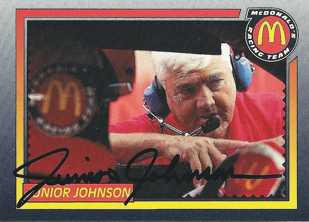 Amazon.com: AUTOGRAPHED Junior Johnson 1992 Maxx Racing (Team Owner)  McDonalds Race Team Rare Promo Signed Collectible NASCAR Trading Card with  COA : Collectibles & Fine Art