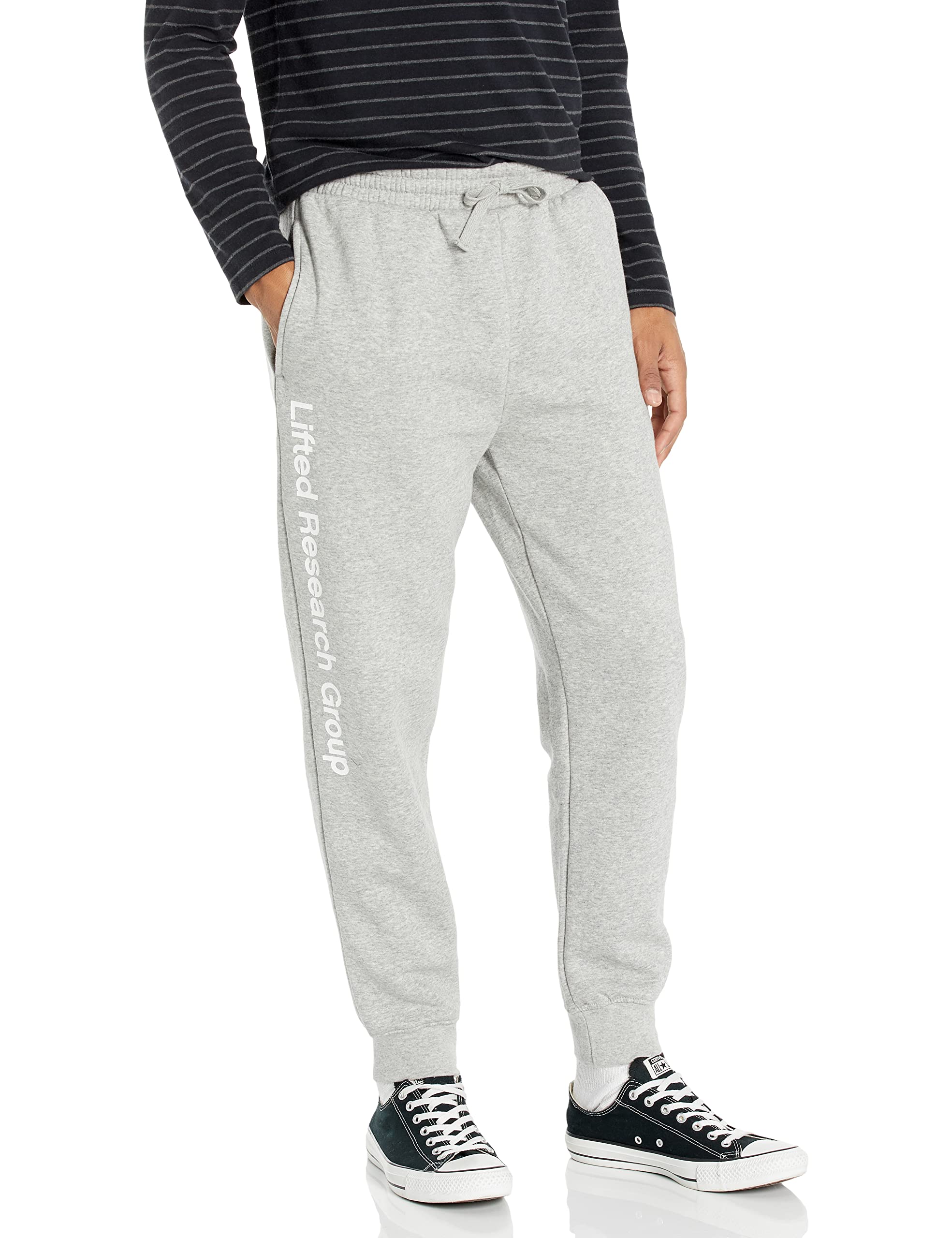 LRG Men's Lifted Script Jogger Track Pants, Ash Heather, X-Large