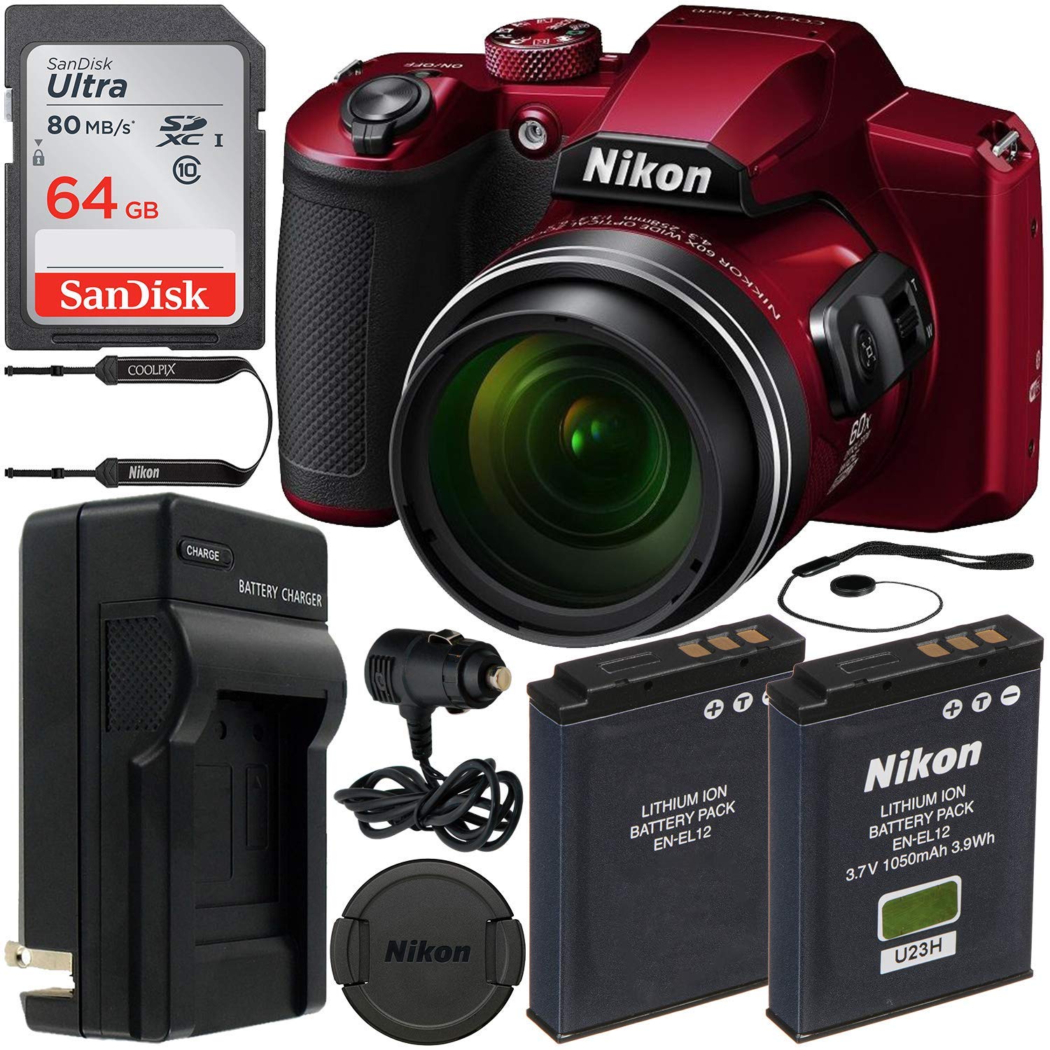 Amazon.com: Nikon COOLPIX B600 Cámara digital (rojo) con paquete