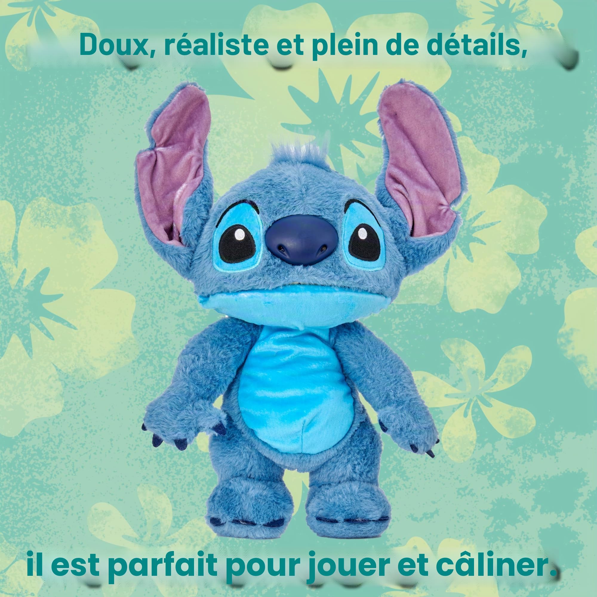 Disney Chatty Stitch Deluxe Puppetronic, Peluche Interactive avec Fonctionnement de marionnette, 50+ mouvements et Sons, 6 Ans et Plus, célèbre (RE001000)