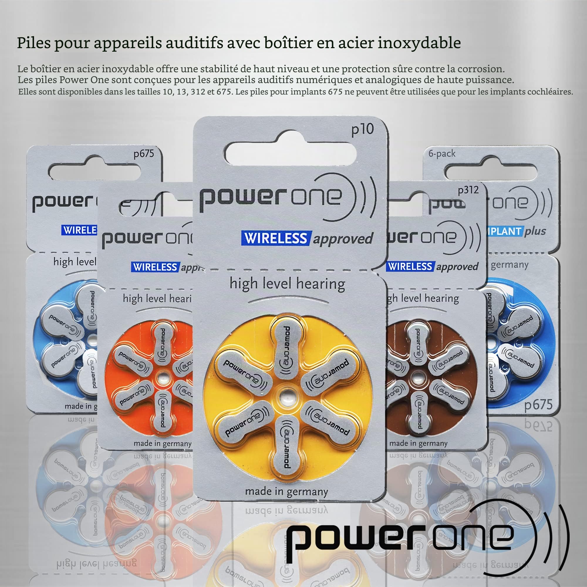 Power One Cochlear Lot de 120 piles pour implant