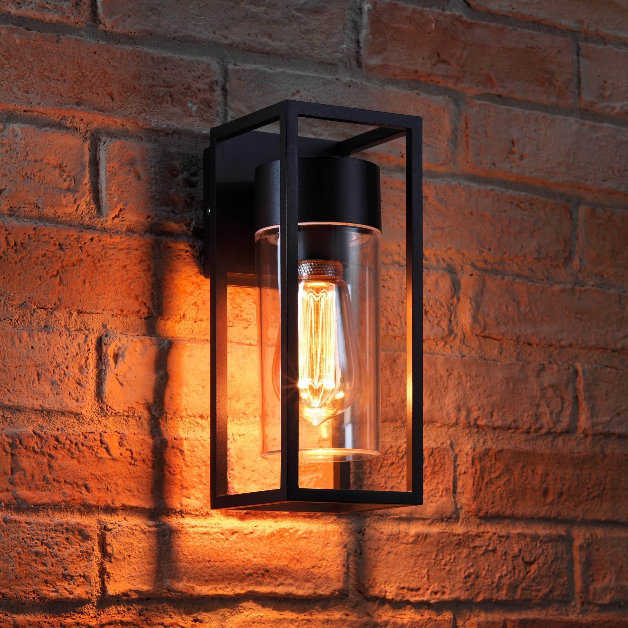 Auraglow Outdoor 2 Way E27 Up or Down Wall Light - with MYSA ST64 Filament Bulb
