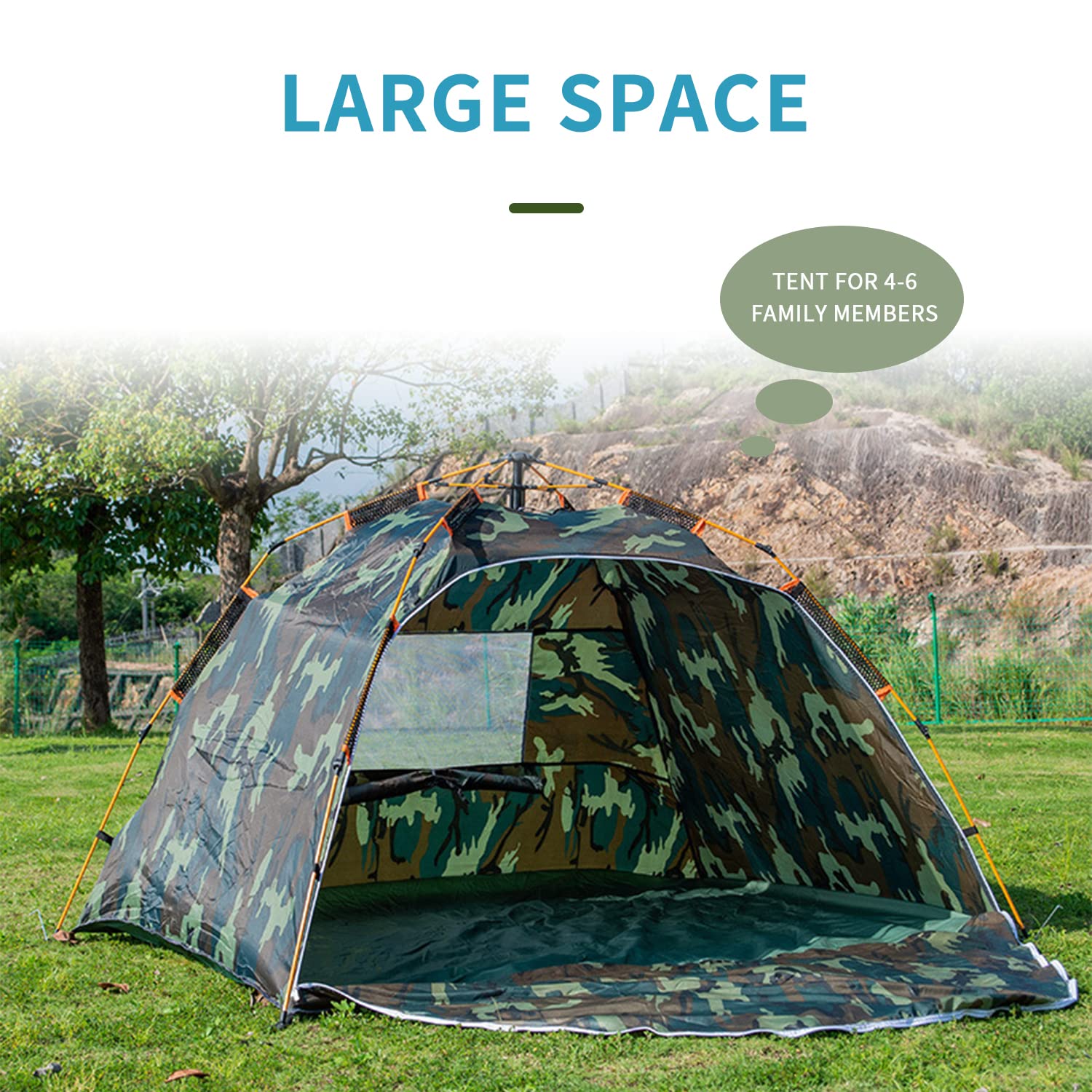 Tente Automatique 4 Secondes 4 Personnes - Imperméable Et Parasol Quick Camping