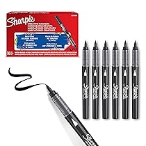 Sharpie Creative Marker Pennarelli Acrilici per Hobby Creativi | Pennarelli a base d’acqua con punta a pennello | Ideali per Fai da TeDecorazioni e Scuola | Nero | 6 Pezzi