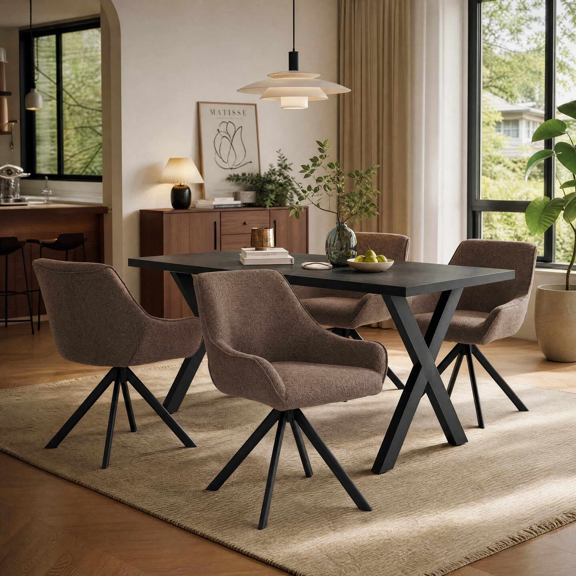 Juego de mesa de comedor de 5 piezas, 160 x 80 cm, con 4 sillas