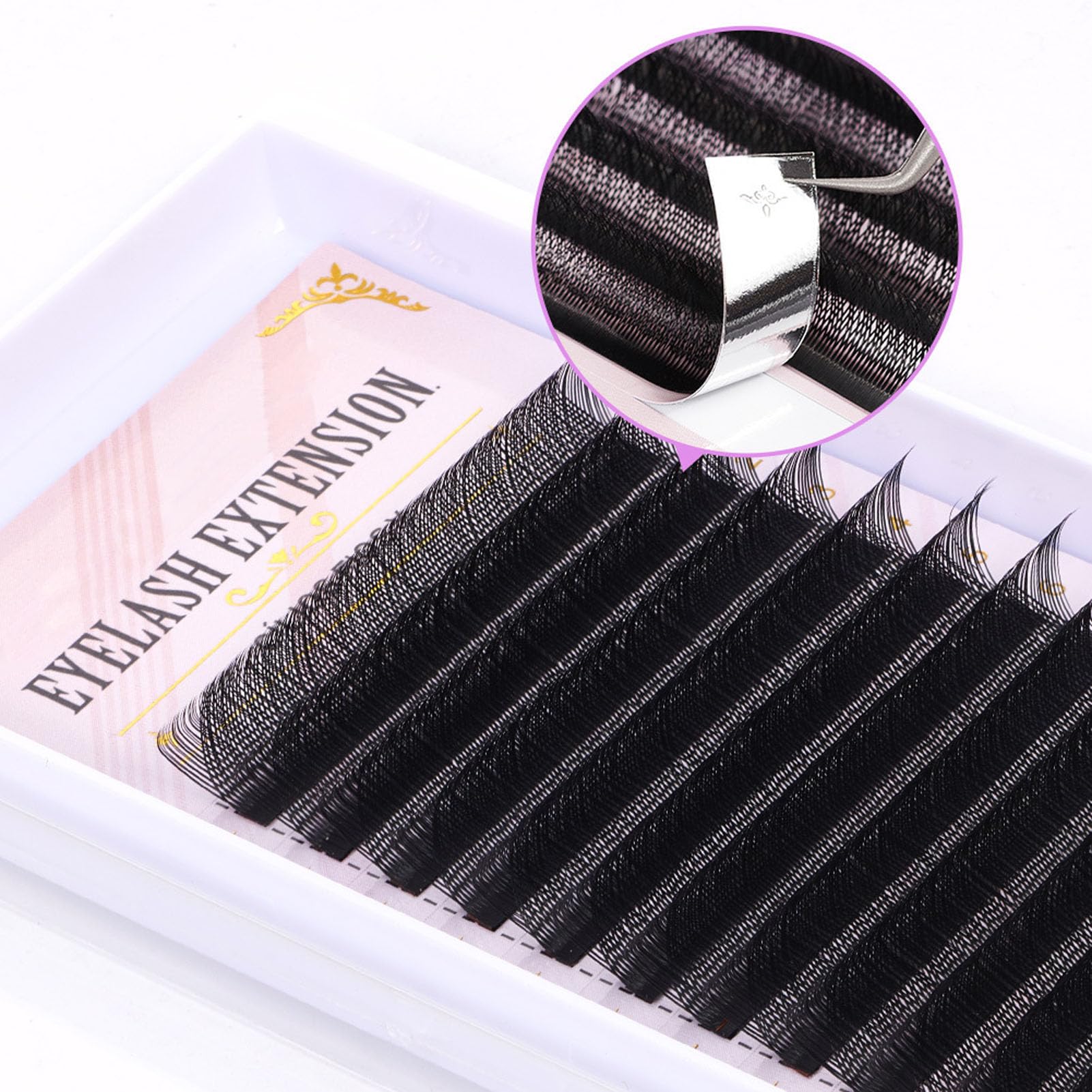 Pestañas Postizas Individuales en Forma de Y Negras, Pestañas en Racimo Suaves 0.07D para Extensiones de, Plantas de Postizas de 8 a 15mm