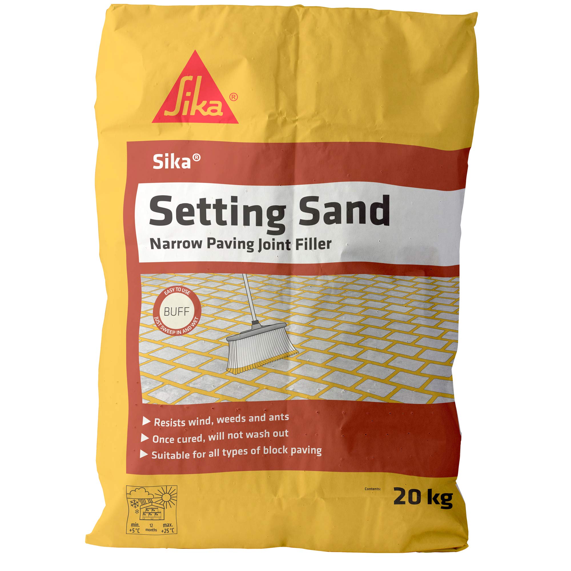 Sika Setting Sand Narrow Joint Filler For Paving, Buff, 20 kg & Everbuild 405 Path & Patio Sika Setting Sand Narrow Joint Filler For Paving, Buff, 20 kg & Everbuild 405 Path & Patio