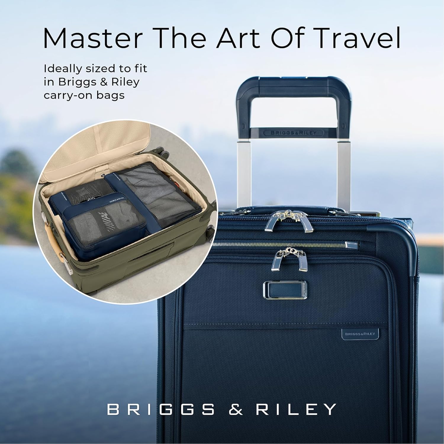 Briggs & Riley Carry On Compression Packing Cube Set - Bag Organizer for Suitcase & Luggage, Travel Essentials for Women & Men, Pack Accessories for Vacation, Maximize Storage Space - 3-Piece, Black - Image 6