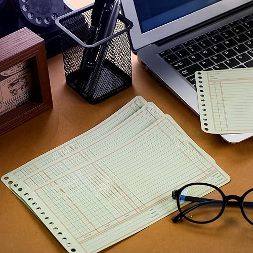 Miniatura 4 de Skyygemm 200 hojas de libro mayor de 5 x 8.5 pulgadas, hojas adicionales de libro mayor de papel para contabilidad, bloc columnar para cuentas