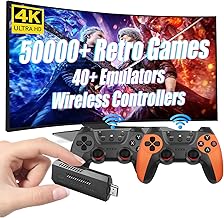Wireless Retro Game Console, HeavenBird 128G HD Classic & 3D Games Stick Built in 40+ Emulators with 50000+ Games & Dual 2.4G Wireless Controllers, 4K HDMI Video Games for TV, Gift for Adults & Kids