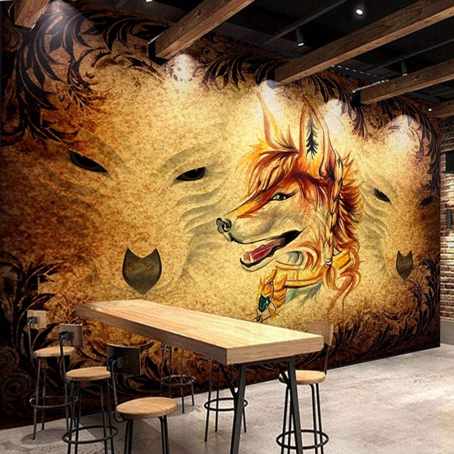 Papier Peint Photo 3D Animalier Peler et Coller Décoratif Amovible