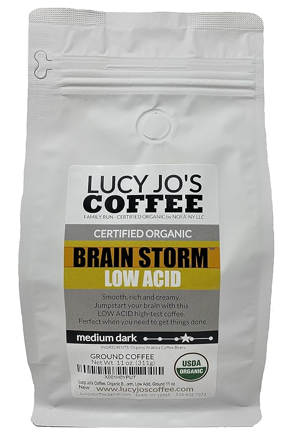Lucy Jo's Coffee, Organic Brainstorm, Medium Dark Roast