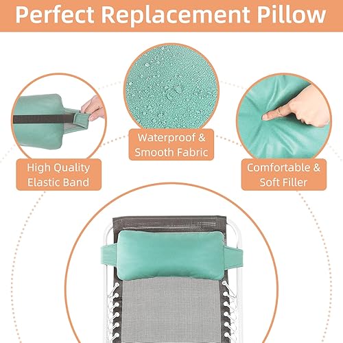 Miniatura 4 de Almohada de repuesto para silla, almohada genérica extraíble para reposacabezas para silla de gravedad cerosillón reclinable, con banda elástica,