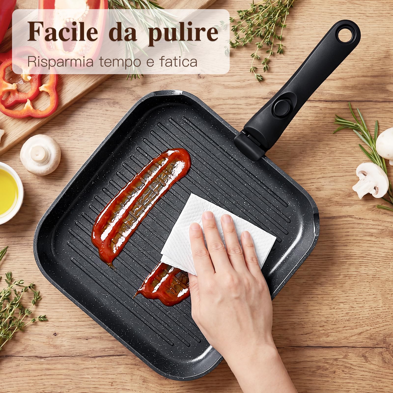 GiPP 19 Pezzi Set di Pentole Antiaderente Compatibile Induzione, Nero