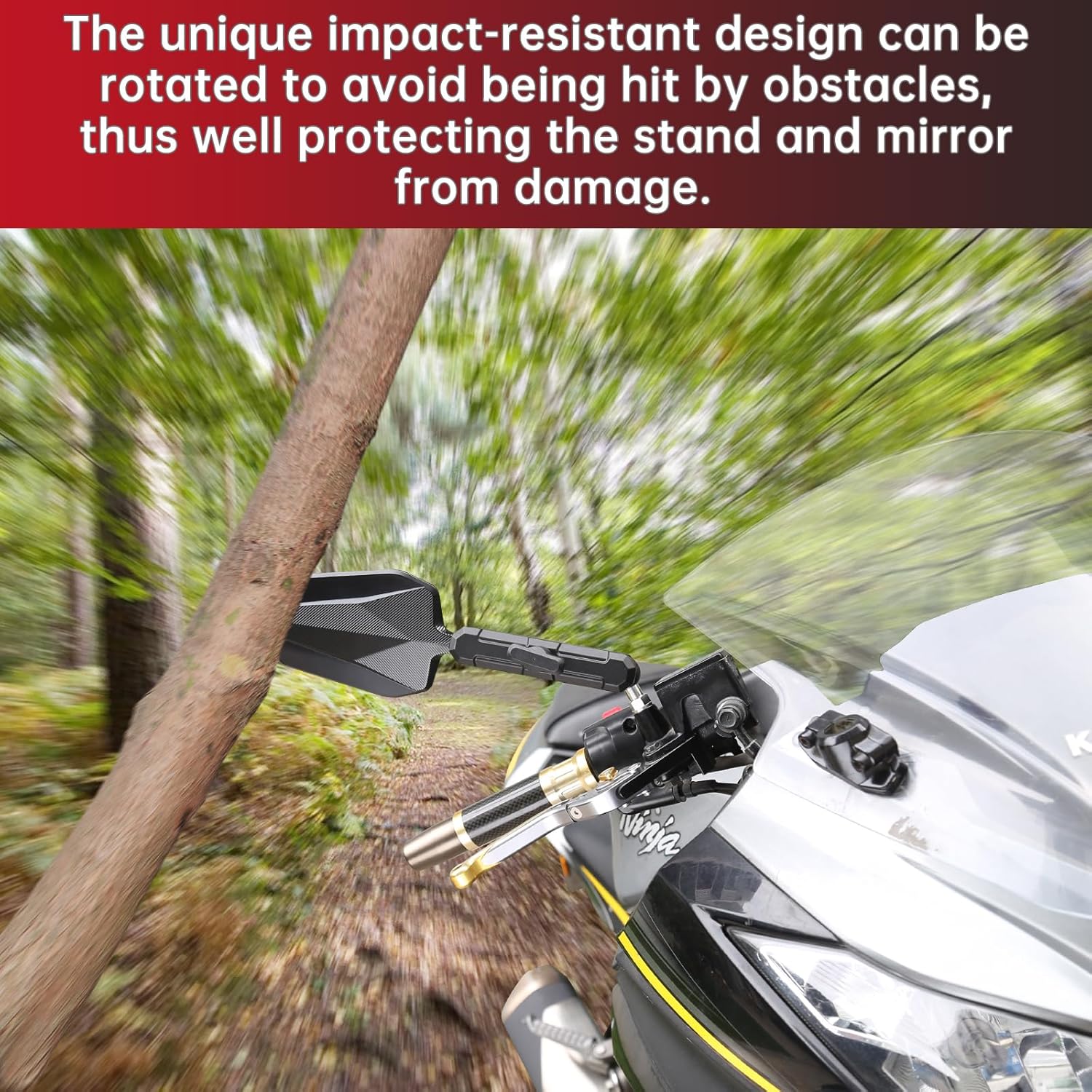 Aluminum Alloy CNC Adventure Bike Mirrors M10*1.25,Motorcycle Mirror Fits RAM B Balls and 7/8"Handlebar,Compatible with KTM 1290 Super Adv,Honda Grom,Kawasaki KLR,Yamaha XT,Suzuki DR & More - Image 5