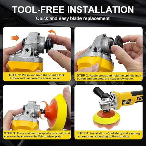 Miniatura 8 de Pulidor de búfer inalámbrico compatible con batería DEWALT de 20 V máximo, 5000-10000 RPM velocidad variable sin escobillas, pulidor ligero y