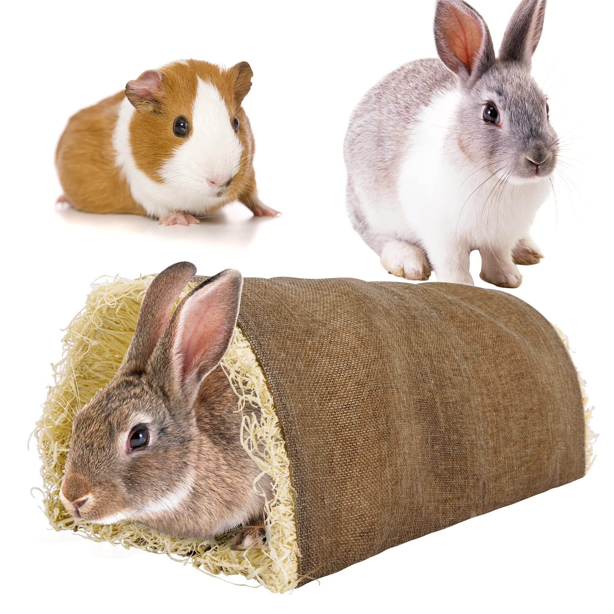 Buy Rabbit Toys Tunnel Small Animal Activity Grass Mat Boredom Breaker Nature Rabbit Hay House