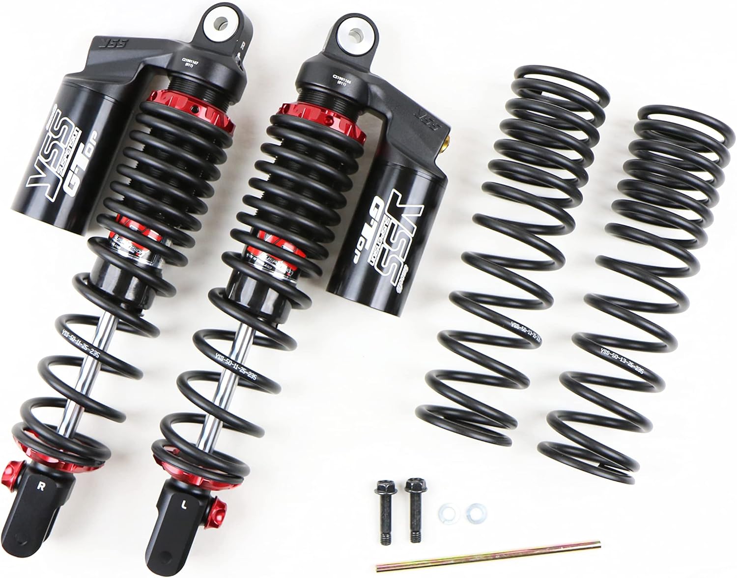 汎用 320mm リア サスペンション ローダウン 減衰力調整付き ブラック