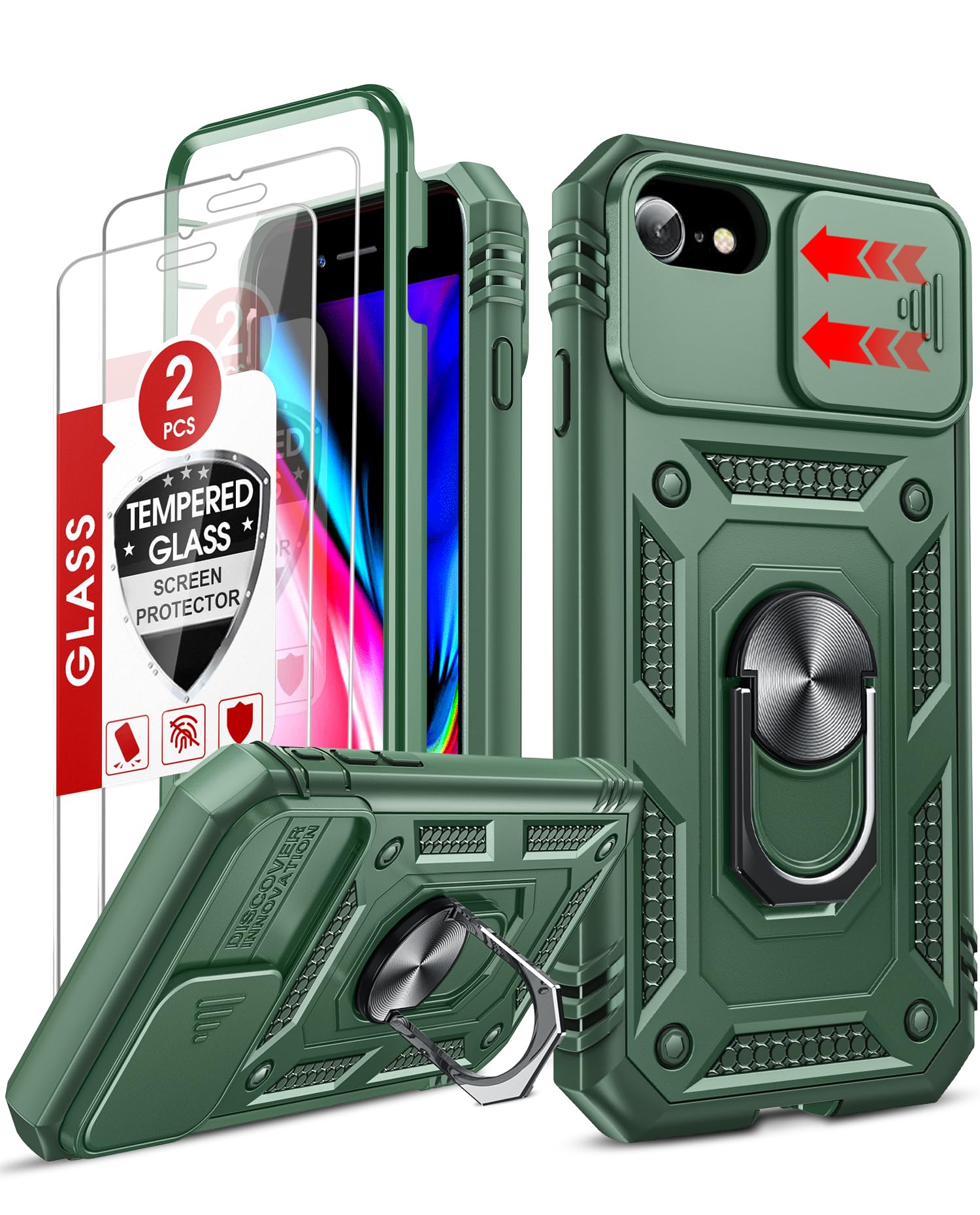 phone cases iphone 12 with stand Punkcase iPhone 12 Pro Max Case [ArmorShield Series] Military Style Protective Dual Layer Case Red